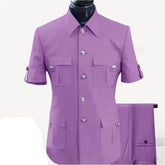 Africa Style Stand Collar Costume Homme Gray Navy Black Suits Men Jacket Pants Men Groom Wedding Slim Fit Suit Party Tuxedos