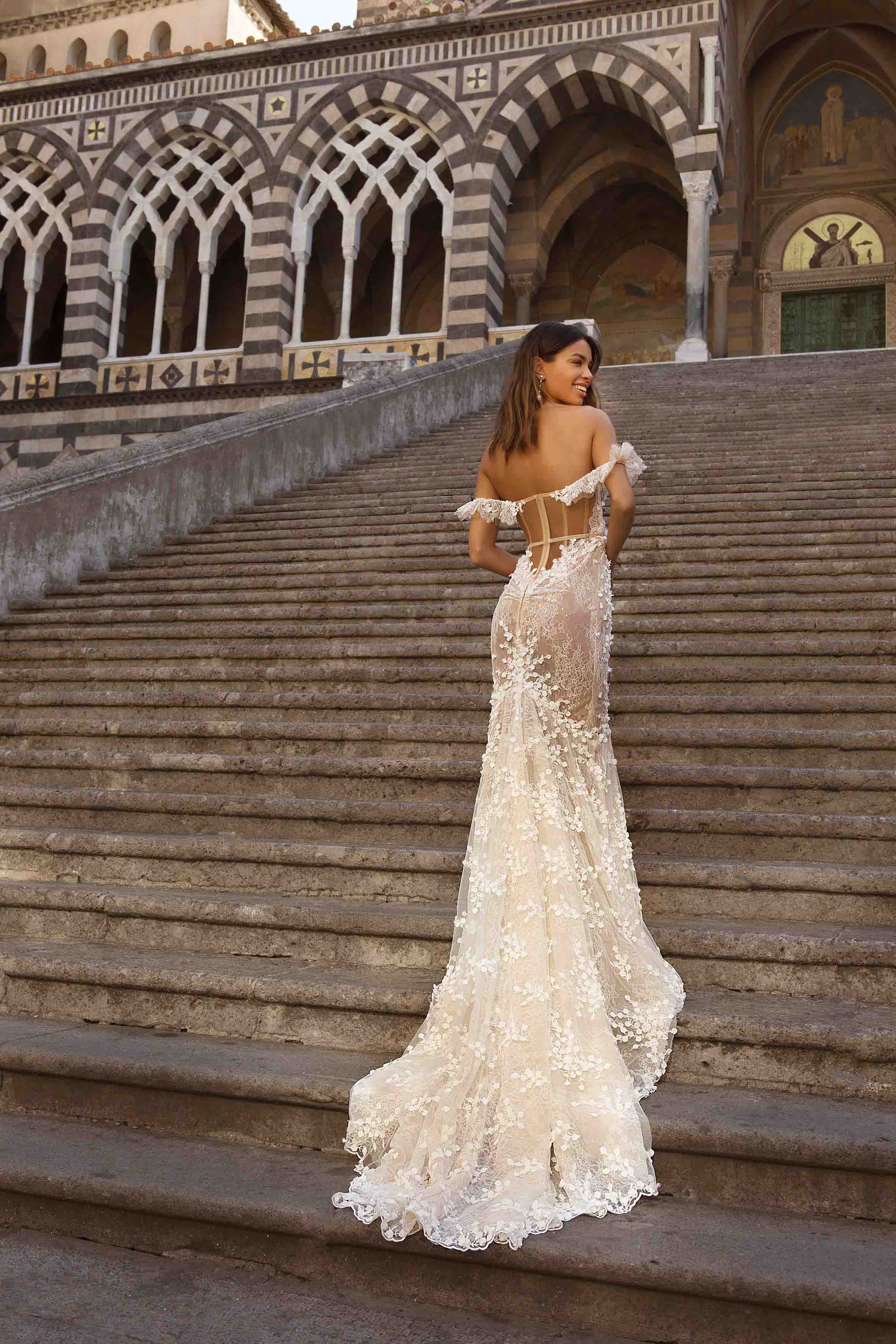 3D Lace Mermaid Wedding Dress Corset Sweetheart Neck Bride Dresses Off the Shoulder Applique Bridal Gowns
