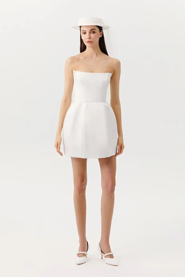 Short Formal Sleeveless Modern Satin Princess Bow Court Train Wedding Dress Vestido De Novia Dress Mermaid Gown