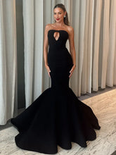Women Celebrity Sexy Strapless Backless Key Hole Mermaid Long Maxi Bodycon Bandage Dress 2025 Elegant Evening Club Party Outfit