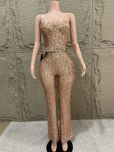 New Style Apricot Slim Sleeveless V-Neck Fitted Sequin Long Bodysuit Fashion Party Dress Elegant Club Party Dress