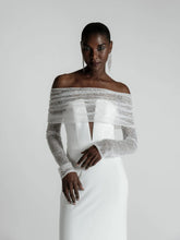 Wedding Bandeau Top with Sequin Modern Wedding Dress Vestido De Novia Gown Satin Princess Bridal Mermaid Bow Satin Court Train Sleeves