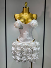 Women Sexy Backless Sleeveless 3D Flower Strapless Two Piece Set 2025 Celebirty Elegant Evening Club Party Luxury Birthday Gown