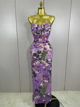 2025 New Sexy Strapless Floral Sequin Long Dress Women Sequins Flower Backless Long Slim Dress Evening Party Runway Gown Dress