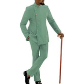 White Color African Design Suits for Men 2 Pieces Set Cool Man Traditional Clothing for Party Jacket+Pants