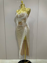 Sexy Luxury Sparkly Sequin Tassel Two Piece Set 2025 Women Evening Party Birthday Singer Performan Costume Nightclub Girl Outfit