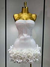 Women Sexy Strapless Flower Prom Gown Mini Dress Celebrity Red Carpet Fashion Evening Party Celebrate Birthday Club Dresses