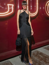 Women Celebrity Sexy Backless Tassel Green Black Ankle Length Bodycon Bandage Dress 2025 Elegant Evening Club Party Outfit