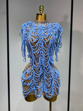 Women Sexy Mesh See Through Sparkly Rhinestones Chain Stage Costume Nightclub Celebrate Evening Party Performance Outfit