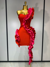 Women Sexy One Shoulder Red Ruffles Bodycon Bandage Dress 2025 Celebrity Elegant Evening Birthday Party Club Luxury Dresses