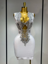 Women 2025 Sexy V Neck Cut Out Short Bandage Dress Silver Sequin White Elegant Luxury Birthday Party Club Wedding Vestidos