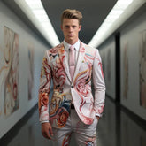 IOOTIANY Exquisite Noble Rose Suit Men's 3d Digital Printing Suit Cos Party Stage Nightclub Shiny Cool Performance Suit 1