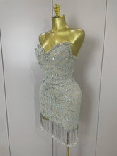 Luxury Sparkle Diamond Tassel Halter Cocktail Dress 2025 Women Elegant Evening Formal Gowns Wedding Party Dresses Stage Costumes