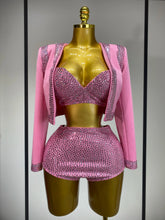 Luxury Rhinestone Jacket Bra Top And Matching Shorts Set 3 Pieces Outfits Women Sexy Sparkle Nightclub Singer Stage Outfit