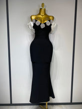 Women Luxury Rhinestone Celebrity Sexy Off Shoulder Flower Maxi Long Bodycon Bandage Dress Elegant Evening Club Party Outfit