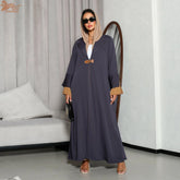 Uni New Morocco Pleats Maxi Open Abayas Patchwork Pleated Petal Sleeve Kaftan Fashion Women Cardigan