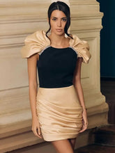 Women Summer Celebrity Sexy Diamonds Patchwork Ruched Mini Gowns Dress 2025 Elegant Evening Party Club Vestido