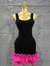 High Quality Women Sleeveless Sexy O-Neck Ruffles Bodycon Mini Bandage Dress Celebrate Nightclub Party Bar Singer Outfit