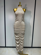 Women Sexy Backless Sleeveless Sparkly Diamonds Dress Slim Formal Elegant Celebrity Cocktail Party Luxury Birthday Gown Vestido