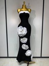 Women Sexy Strapless Backless Flower Maxi Long Bandage Dress 2025 Knitted Celebrity Elegant Evening Club Party Birthday Dresses