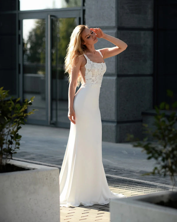 Mermaid Wedding Dress Lace Top Spaghetti Strap Backless Robe De Mariee Customize To Measures Elegant Stunning Bridal Gowns Civil