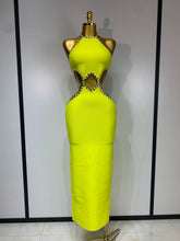 Women Luxury Sexy Backless Halter Beading Maxi Long Lemon Yellow Bandage Dress 2025 Elegant Evening Club Birthday Party Dress