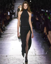 2025 New Runway Fashion Women Off the Shoulder Bodycon High Split Long Dress High Street Celebrity Evening Party Cocktail Outfit