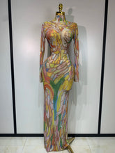 Sparkly Rhinestone Stretchy Mesh See Through Jumpsuit Women Performance Dancer Costume Rompers Party Nightclub Stage Outfit