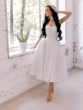 Wedding Dress Short For Bride Sexy Spaghetti Straps Robe Mariée Elegant Pleating Tea Length Skirt Vestido De Novia
