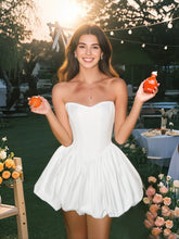 White Black Color Women Sexy Strapless Ball Gown Mini Bandage Dress Celebrate Fashion Birthday Party Girls' Vacation Dress