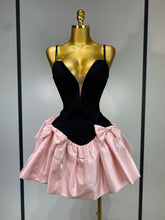 Women Sweety Short Bandage Dresses Evening Party Bow Decoration Bubble A-line Mini Girls Dress Elegant Luxury Birthday Dress