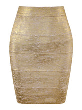 Wholesale Women Summer Fashion Sexy Gold Bronzing Bandage Skirt 2022 Designer Night Club bodycon Pencil Skirt Faldas 46cm
