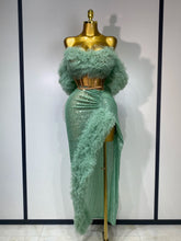 Women Sexy Sparkly Sequins Top Long Skirt Two Pieces Set Festival Celebrate Evening Party Luxury Birthday Nightclub Stage Outfit