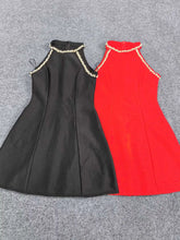 Black Red Color Women Sleeveless Sexy Off the Shoulder A-Line Mini Bandage Dress Diamond Fashion Birthday Party Outfit