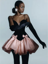 2025 New Summer Women Sexy Strap V-Neck Ball Gown Mini Dress Celebrate Fashion Birthday Party Cute Girls' Date Dress