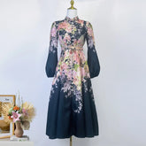 Shot Spot Australian Design Single-Breasted Sleeve Cotton Linen Spring And Summer New Midi Dress With Bel