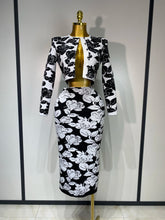 2025 New Arrival Women Long Sleeve Jacquard Weave Two Pieces Set Celebrity Red Carpet Dress Birthday Bodycon Bandage Women's Set