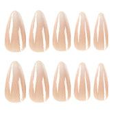 Minimalist Nude Color Fake Nails 24Pcs Almond Press On Nail Gentle Women Wearable False Nails Art DIY Charm Manicure faux ongles