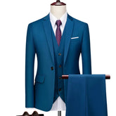 Wedding Suits For Men Elegant Blazers Set 3 Pieces Luxury Business Formal Vest Pants Full Coats Jackets