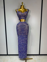 Sparkly Rhinestones Top Long Skirt Two Pieces Set Women Celebirty Luxury Birthday Dress Nightclub Stage Performance Costume