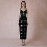 High Quality Big Crystal Women Sleeveless Sexy O-Neck Bodycon Long Bandage Dress Fashion Evening Party Cocktail Dress Vestido