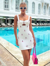 White Black Women Sleeveless Sexy Square Collar Shinning Crystal Bodycon Bandage Mini Dress Celebrate Nightclub Party Dress