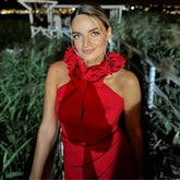 Red Color Women Sexy Off the Shoulder Florals Bodycon Long Bandage Dress Wedding Party Mermaid Celebrate Outfit Vestido