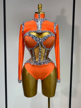 Sparkly Rhinestone Stage Outfit Women Long Sleeve Three Piece Set Dance Drag Queen Nightclub Evening Party Birthday Costume