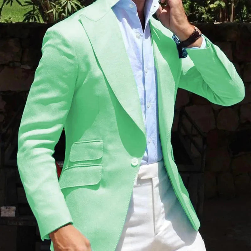 Slim Fit Suits for Men with Peaked Lapel 2 Piece One Button Custom Wedding Tuxedo for Groomsmen Male Fashion Clothes Set 2023