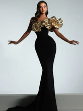 Women Celebrity Luxury Sexy One Shoulder Flower Patchwork Maxi Long Bodycon Bandage Dress Elegant Evening Club Party Outfit