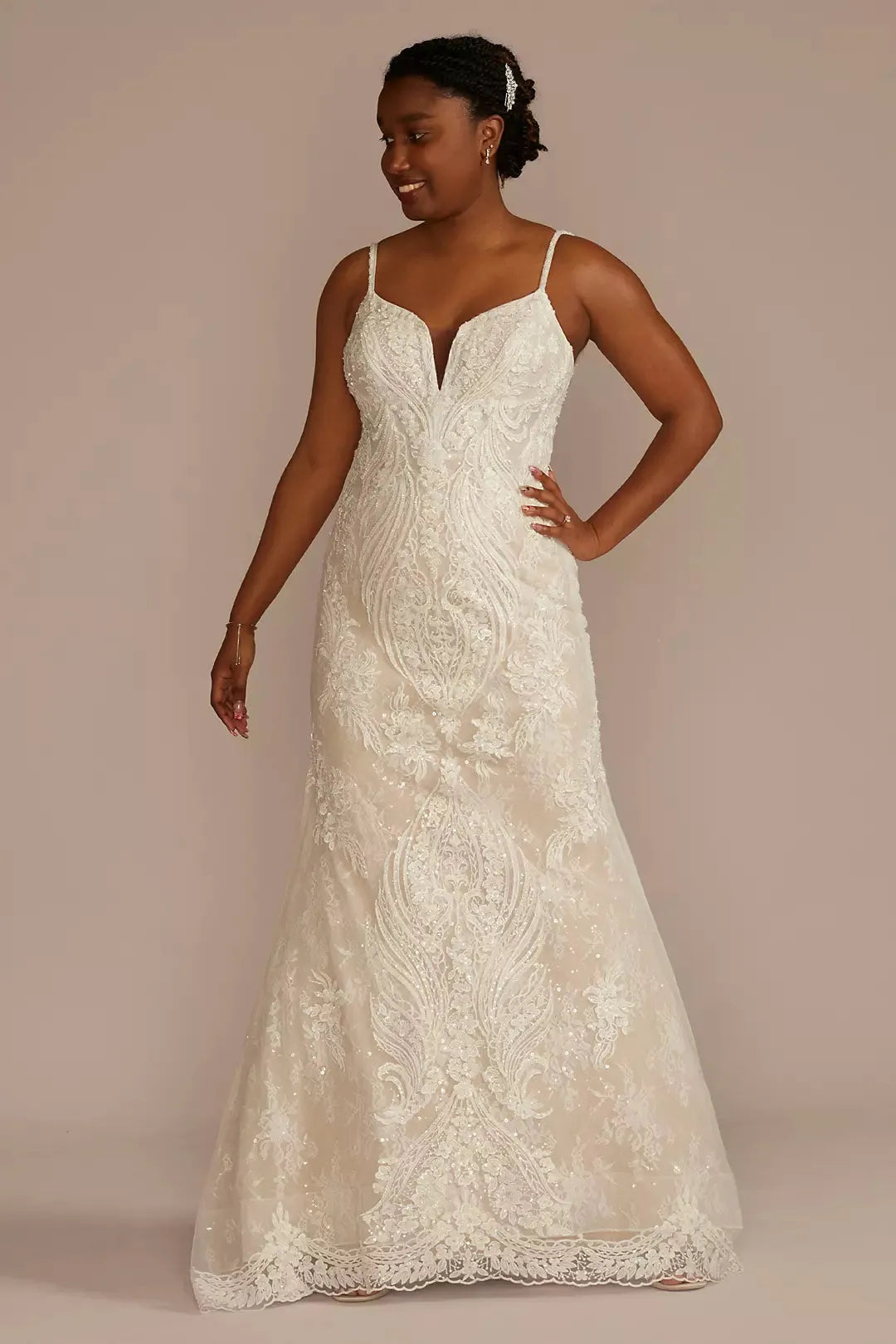 Strappy Allover Beaded Lace Mermaid Wedding Dress Modern Satin Bridal Gown Princess Court Train Bow Vestido De Novia Mermaid