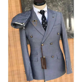 Blazer Suit For Men 2 Piece Outfit Set Suits High Quality 2024 Pants Mens Clothing Fashion Party Wedding Tuxedo Jackets costume GRAY