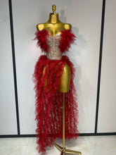 Women Sexy Strapless Mesh two Pieces Set Bodycon Long Dress High Split Nightclub Party Luxury Birthday Singer Stage Outfit