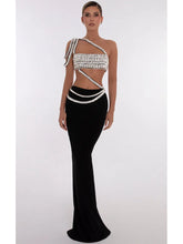 Women Summer Celebrity Sexy Beading Split Maxi Long Black Bandage Skirt Set Knitted Elegant Evening Club Party Clothing